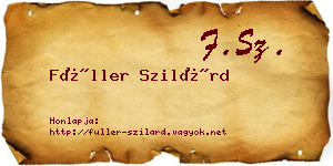 Füller Szilárd névjegykártya