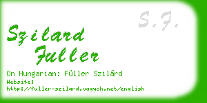 szilard fuller business card