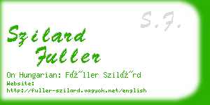 szilard fuller business card